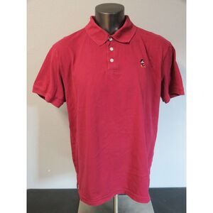 Mens Disney Mickey Mouse Red Polo Shirt Short Sleeve Size XL Pima Cotton‎